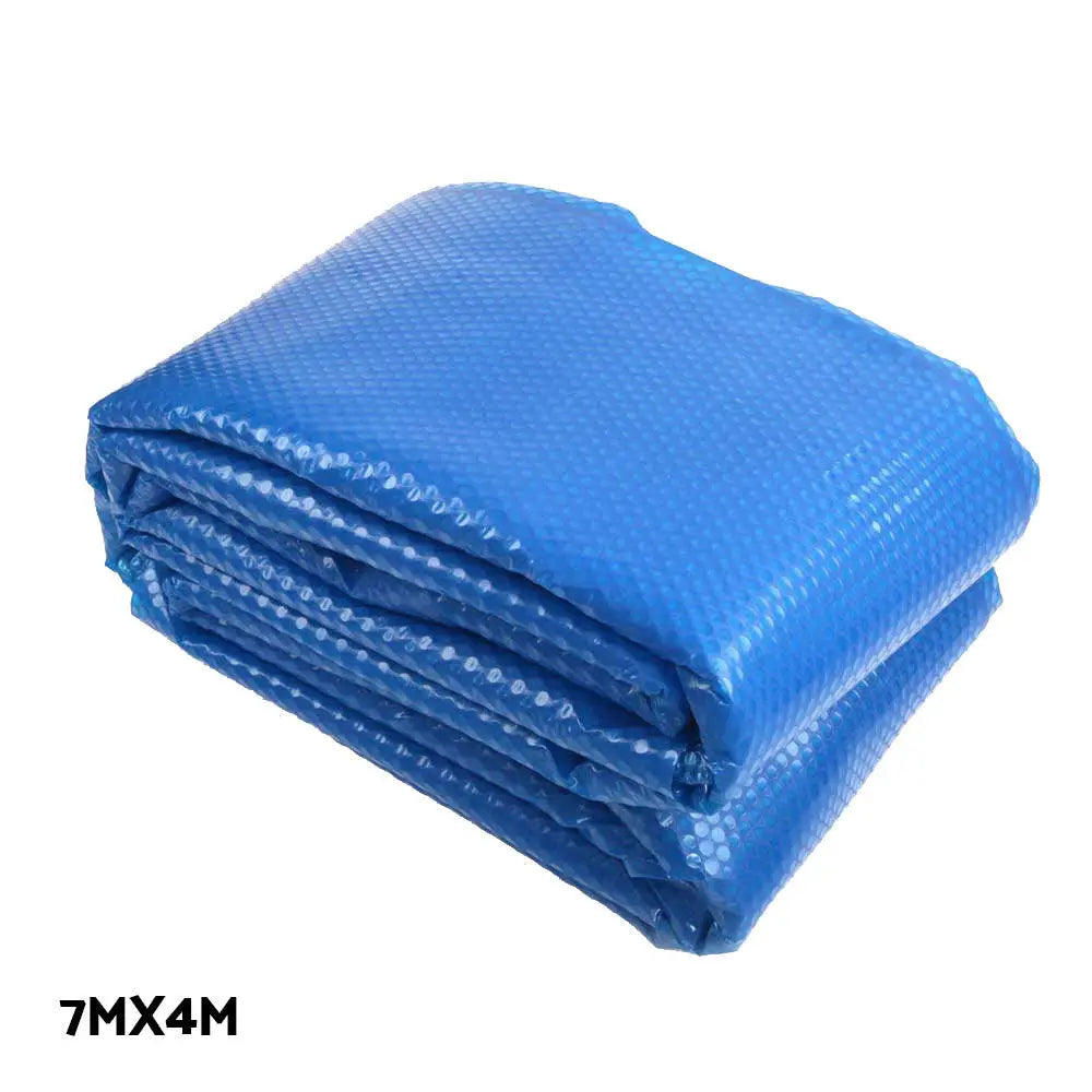 Aquabuddy Pool Cover 500 Micron 7x4m Silver Swimming Pool Solar Blanket 4m Roller - Home & Garden > Pool & Accessories