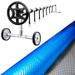 Aquabuddy Pool Cover 500 Micron 7x4m Silver Swimming Pool Solar Blanket 4m Roller - Home & Garden > Pool & Accessories
