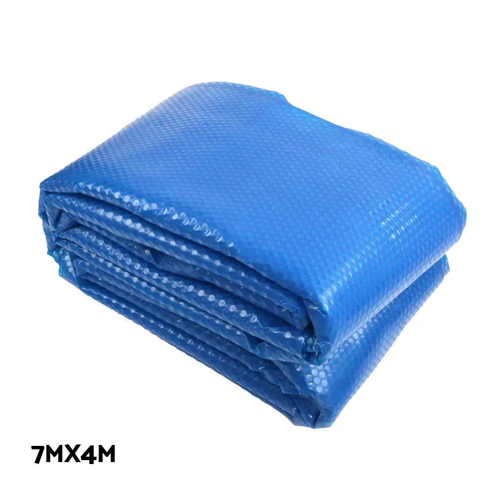 Aquabuddy Pool Cover 500 Micron 7x4m Silver Swimming Pool Solar Blanket 5.5m Roller - Home & Garden > Pool & Accessories