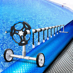 Aquabuddy Pool Cover 500 Micron 8x4.2m Silver Swimming Pool Solar Blanket 5.5m Blue Roller - Home & Garden > Pool &