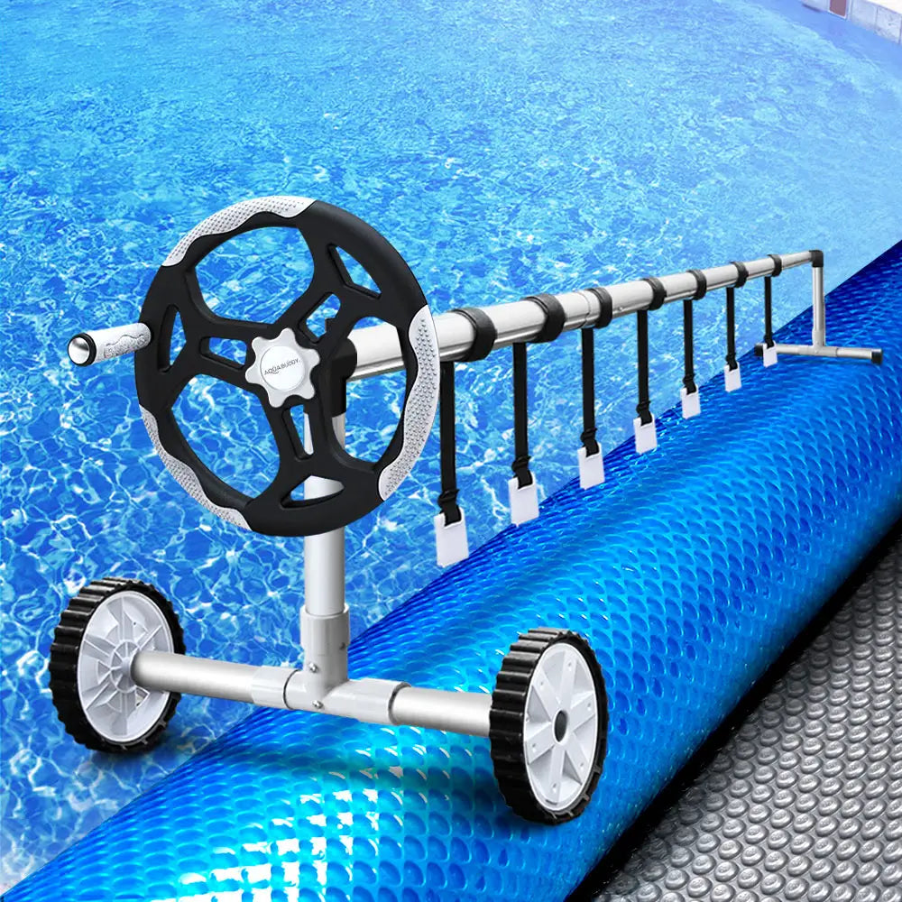 Aquabuddy Pool Cover 500 Micron 9.5x5mSilver Swimming Pool Solar Blanket 5.5m Roller - Home & Garden > Pool &