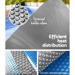 Aquabuddy Pool Cover 6.5x3m 400 Micron Silver Swimming Pool Solar Blanket 5.5m Blue Roller - Home & Garden > Pool &