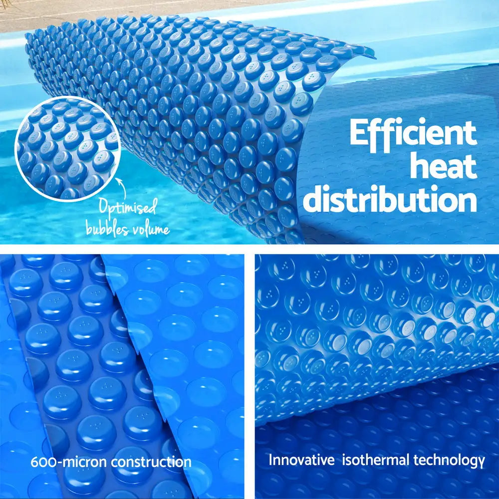 Aquabuddy Pool Cover 600 Micron 7x4m w/ Roller 4m Swimming Pools Solar Blanket - Home & Garden > Pool & Accessories >