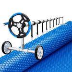 Aquabuddy Pool Cover 600 Micron 7x4m w/ Roller 5.55m Solar Blanket Blue - Home & Garden > Pool & Accessories > Pool