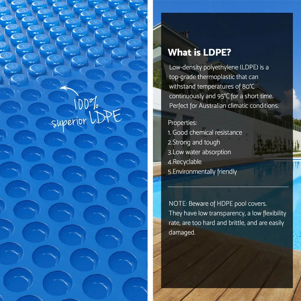 Aquabuddy Pool Cover 600 Micron 7x4m w/ Roller 5.55m Solar Blanket Blue - Home & Garden > Pool & Accessories > Pool