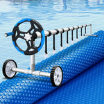 Aquabuddy Pool Cover 600 Micron 7x4m w/ Roller 5.55m Solar Blanket Blue - Home & Garden > Pool & Accessories > Pool