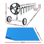 Aquabuddy Pool Cover 600 Micron 7x4m w/ Roller 5.55m Swimming Pools Solar Blanket - Home & Garden > Pool & Accessories