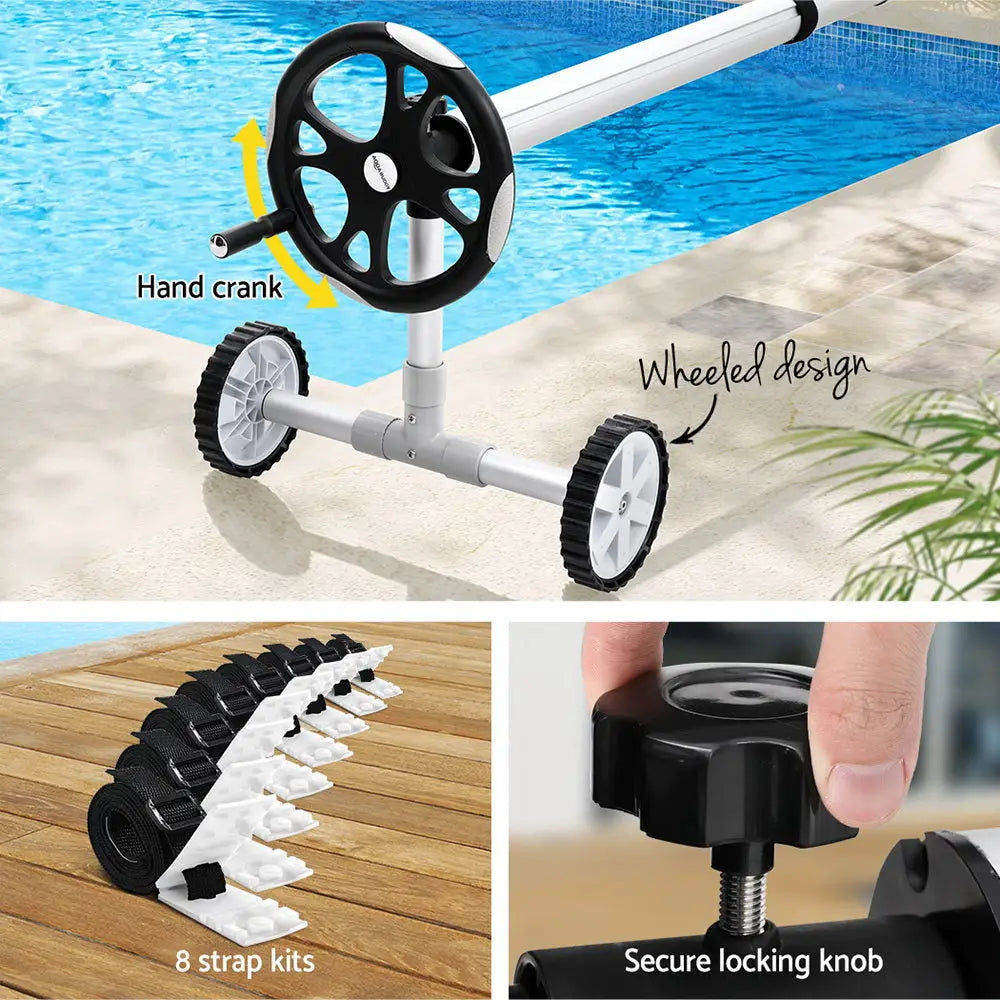 Aquabuddy Pool Cover Roller 6.55m Adjustable Swimming Pool Solar Blanket Reel - Home & Garden > Pool & Accessories