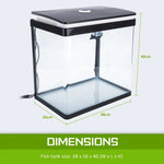 Aquarium Curved Glass RGB LED Fish Tank Set Filter Pump 30L - Pet Care > Aquarium > Aquariums