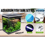 Aquarium Curved Glass RGB LED Fish Tank Set Filter Pump 30L - Pet Care > Aquarium > Aquariums