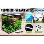 Aquarium Curved Glass RGB LED Fish Tank Set Filter Pump 52L - Pet Care > Aquarium > Aquariums
