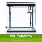 Aquarium Curved Glass RGB LED Fish Tank Set Filter Pump 52L - Pet Care > Aquarium > Aquariums