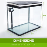 Aquarium Curved Glass RGB LED Fish Tank Set Filter Pump 52L - Pet Care > Aquarium > Aquariums
