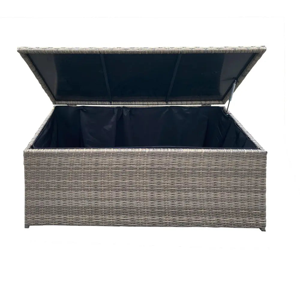 Arcadia Furniture Outdoor Rattan Storage Box Garden Toy Tools Shed UV Resistant - Oatmeal - Furniture > Outdoor >