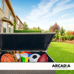 Arcadia Furniture Outdoor Rattan Storage Box Garden Toy Tools Shed UV Resistant - Oatmeal - Furniture > Outdoor >