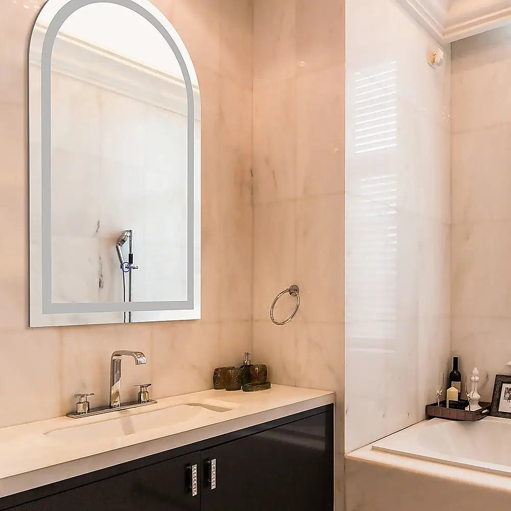 Arched LED Wall Mirror Bathroom Mirrors Makeup Anti-fog 600mm x 1000mm - Home & Garden > Decor > Mirrors