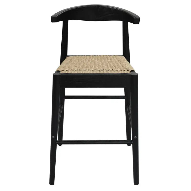 Arden Solid Oak Loom Kitchen Counter Stool (Black) - Furniture > Bar Stools & Chairs > Table & Bar Stools