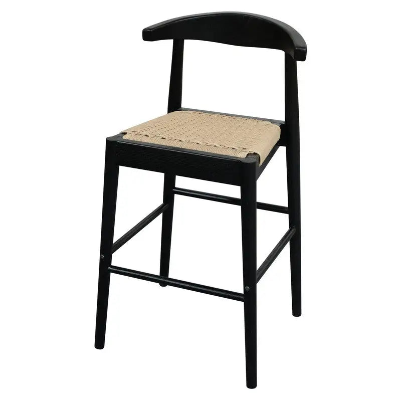 Arden Solid Oak Loom Kitchen Counter Stool (Black) - Furniture > Bar Stools & Chairs > Table & Bar Stools