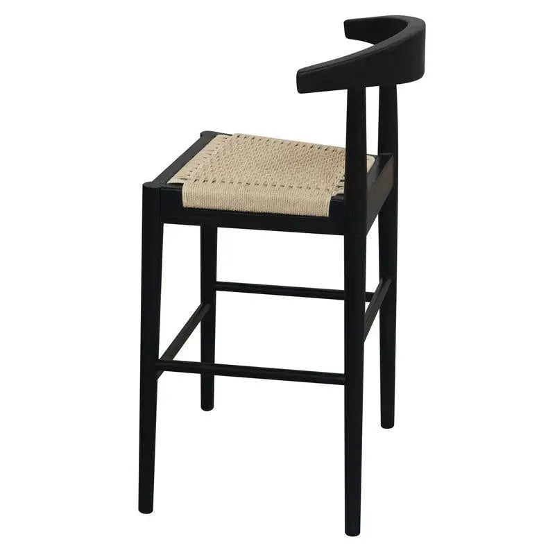 Arden Solid Oak Loom Kitchen Counter Stool (Black) - Furniture > Bar Stools & Chairs > Table & Bar Stools