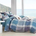 Ardor 250TC Costa Check Cotton Sateen Quilt Cover Set King - Home & Garden > Bedding > Bed Sheets