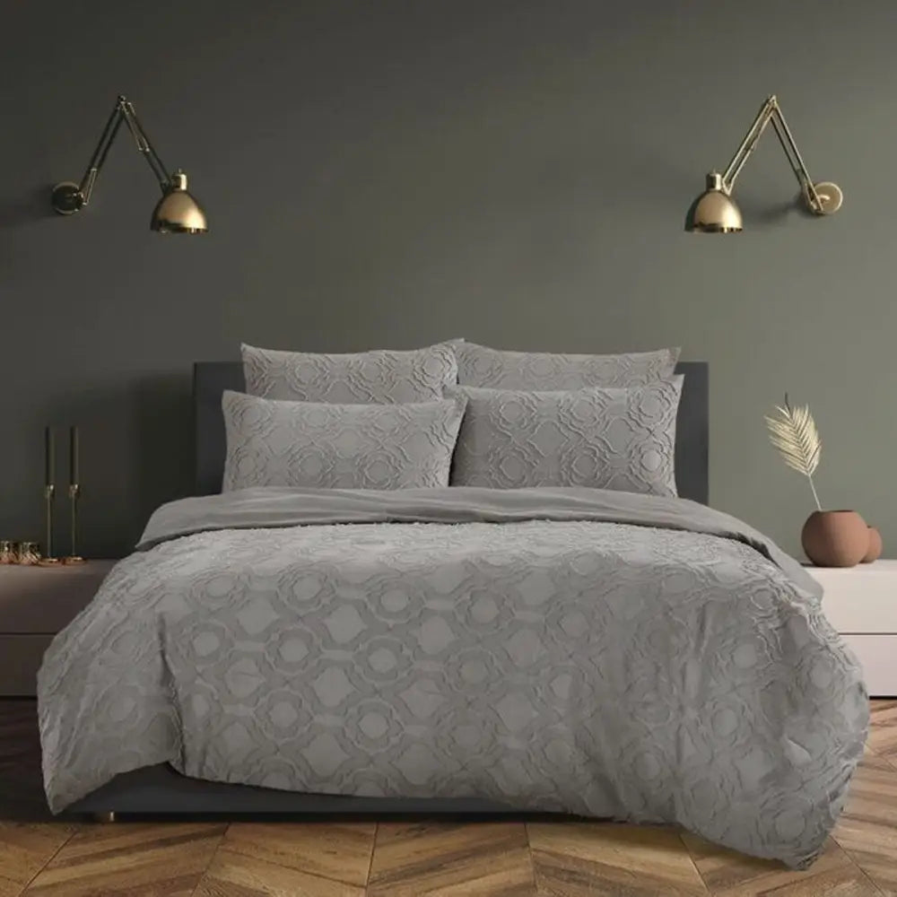 Ardor 5 Pce Comforter Set Millicent Storm Grey Queen - Home & Garden > Bedding