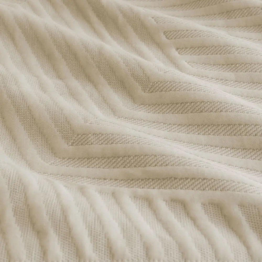 Ardor Alton Linen Jacquard Embossed Texture Geo Quilt Cover Set King - Home & Garden > Bedding