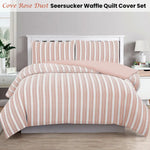 Ardor Cove Rose Dust (Similar to Peach color) Seersucker Waffle Quilt Cover Set Queen - Home & Garden > Bedding