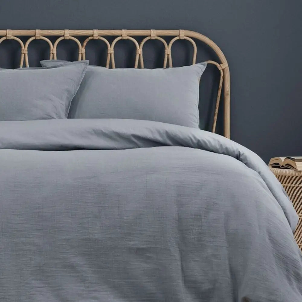 Ardor Earth Grey Cotton Gauze Quilt Cover Set Queen - Home & Garden > Bedding