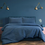 Ardor Eddison Cornflower Light Quilted Embossed Quilt Cover Set Queen - Home & Garden > Bedding