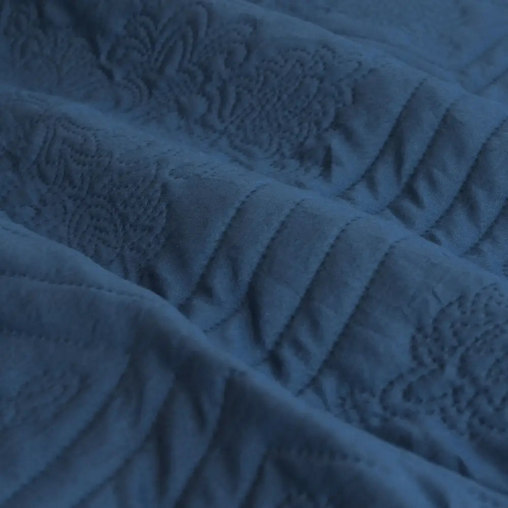 Ardor Eddison Cornflower Light Quilted Embossed Quilt Cover Set Queen - Home & Garden > Bedding