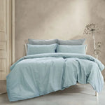 Ardor Embre Chambray Linen Look 100% Cotton Quilt Cover Set Queen - Home & Garden > Bedding