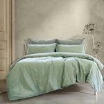 Ardor Embre Seagrass Linen Look 100% Cotton Quilt Cover Set Queen - Home & Garden > Bedding
