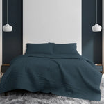 Ardor Finley Navy 3 Pcs Quilted Coverlet Set Queen/King - Home & Garden > Bedding