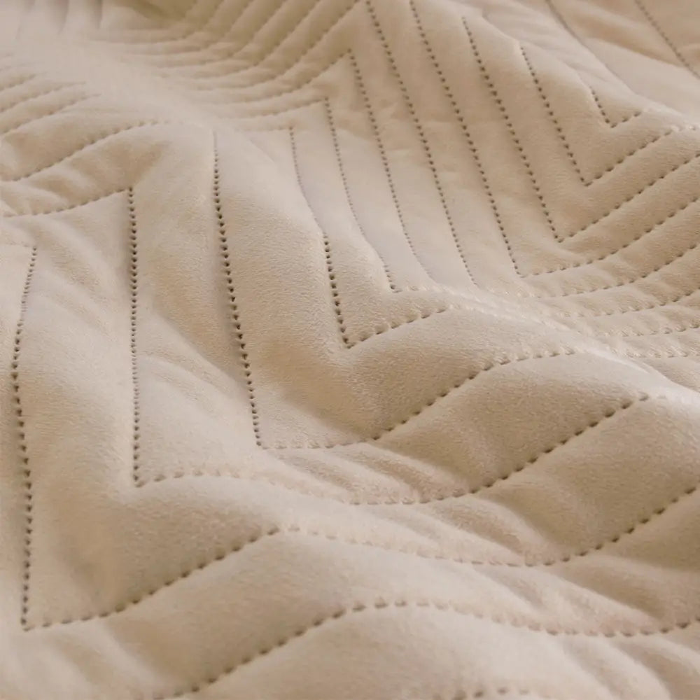 Ardor Hana Champagne Embossed Velvet Quilt Cover Set Queen - Home & Garden > Bedding