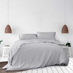 Ardor Ingrid Silver Seersucker Stripe Quilt Cover Set Queen - Home & Garden > Bedding