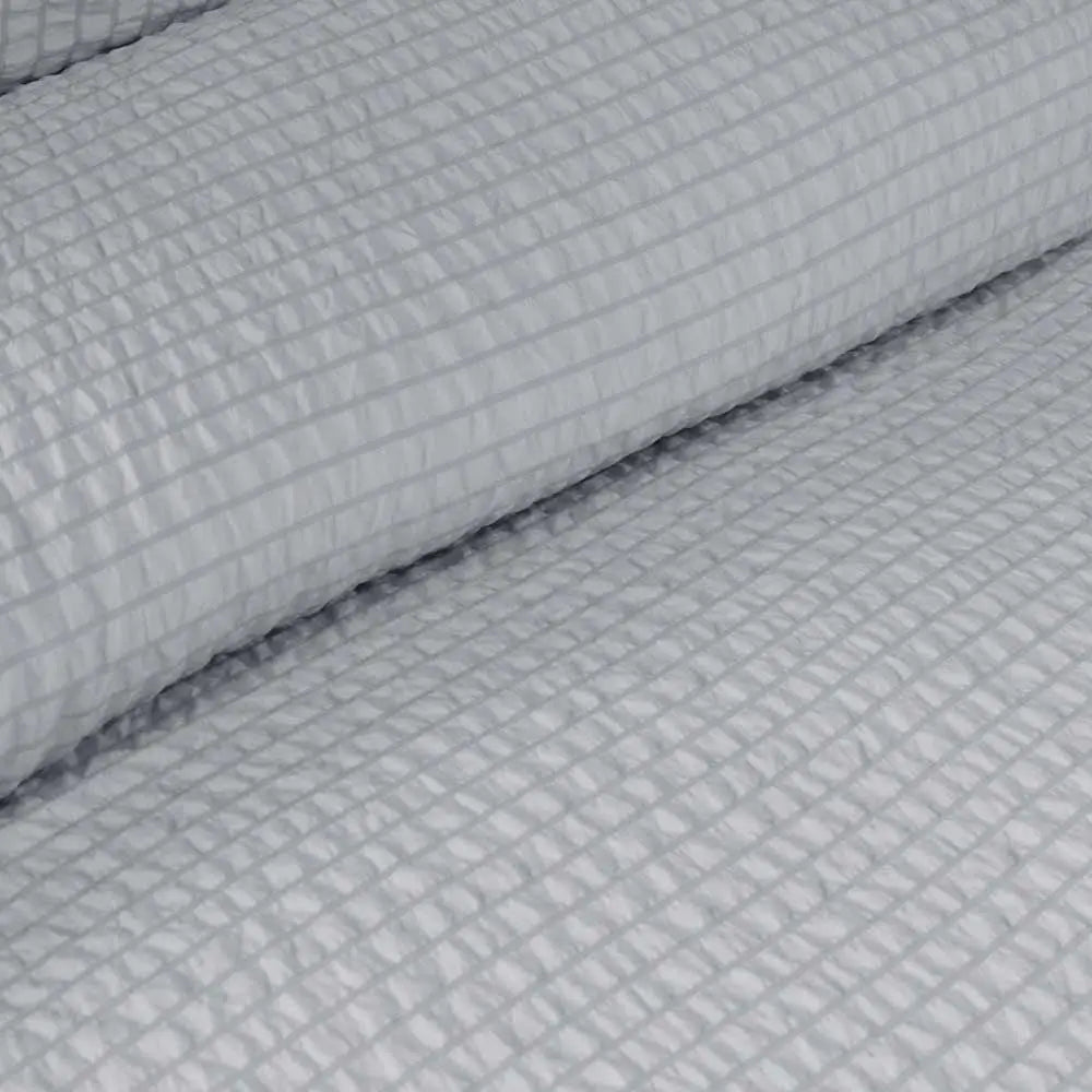 Ardor Ingrid Silver Seersucker Stripe Quilt Cover Set Queen - Home & Garden > Bedding