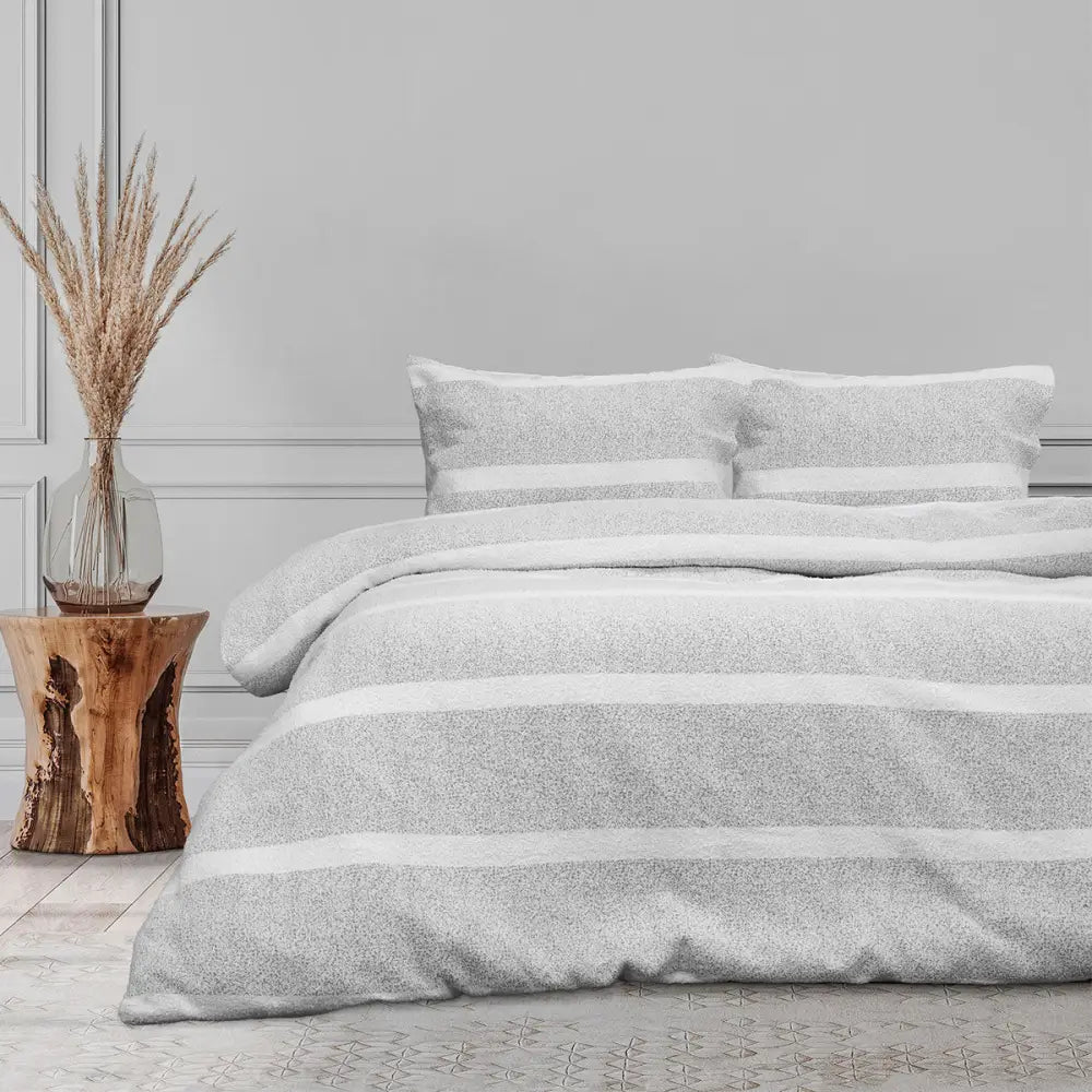 Ardor Liam Chenille Textured Grey Quilt Cover Set Queen - Home & Garden > Bedding