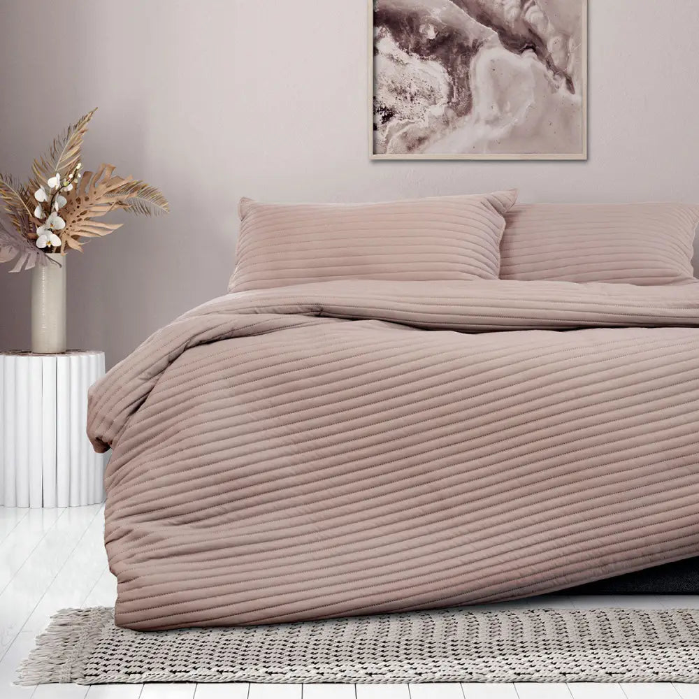 Ardor London Bark Embossed Quilt Cover Set King - Home & Garden > Bedding