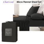 Ardor Micro Flannel Sheet Set Charcoal Mega Queen - Home & Garden > Bedding
