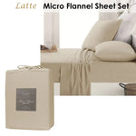 Ardor Micro Flannel Sheet Set Latte Mega King - Home & Garden > Bedding