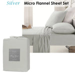 Ardor Micro Flannel Sheet Set Silver Mega Queen - Home & Garden > Bedding