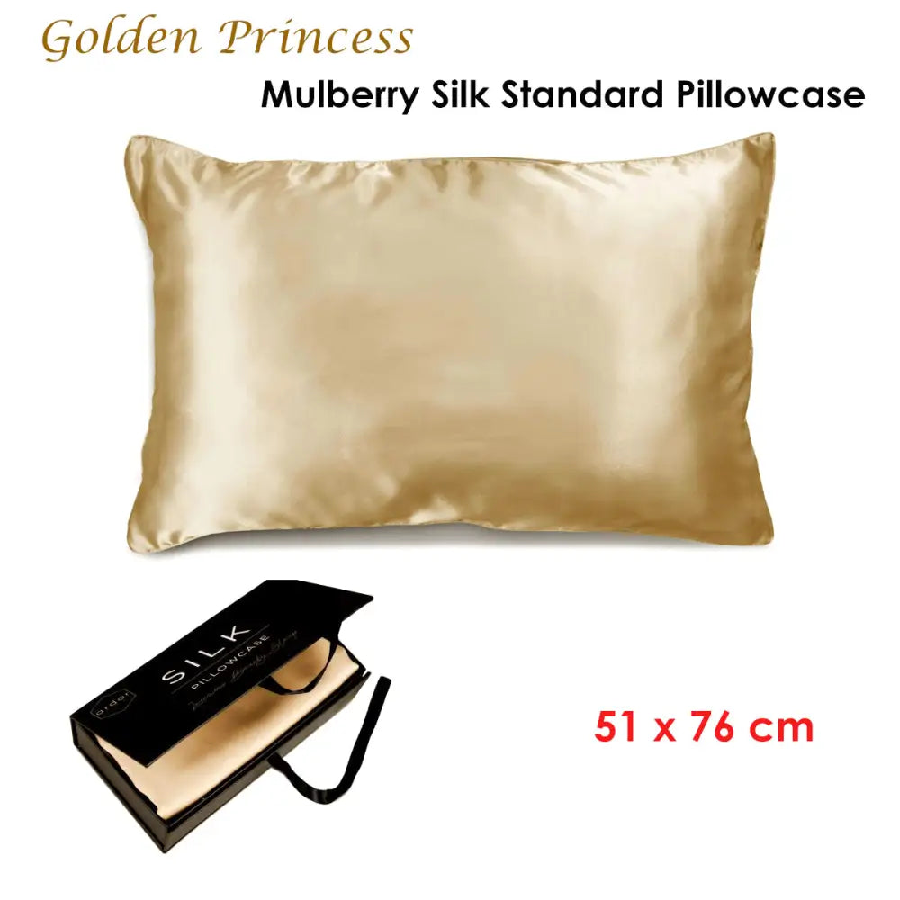 Ardor Mulberry Silk Standard Pillowcase Golden Princess - Home & Garden > Bedding