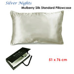 Ardor Mulberry Silk Standard Pillowcase Silver Nights - Home & Garden > Bedding