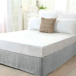 Ardor Quilted Valance Silver SINGLE - Home & Garden > Bedding