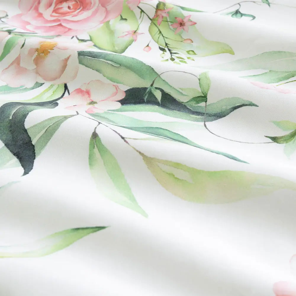 Ardor Rose Whisper Soft Sage Printed Floral Quilt Cover Set Queen - Home & Garden > Bedding