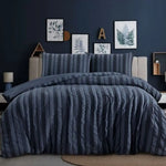 Ardor Seersucker Quilt Cover Set Lisbon Indigo Queen - Home & Garden > Bedding