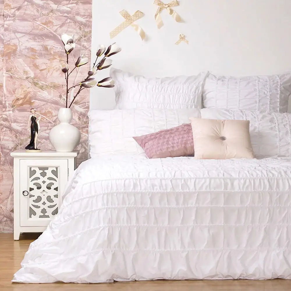 Ardor Tuscany White Quilt Cover Set QUEEN - Home & Garden > Bedding