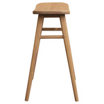 Aria Oval Solid Mindi Kitchen Counter Stool (Natural) - Furniture > Bar Stools & Chairs > Table & Bar Stools