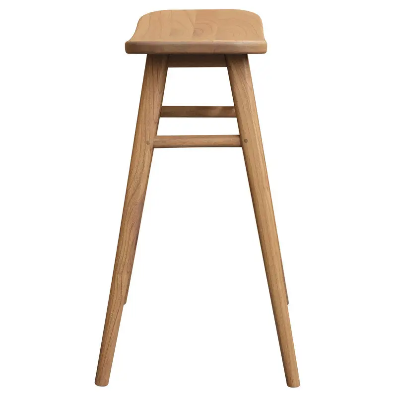 Aria Oval Solid Mindi Kitchen Counter Stool (Natural) - Furniture > Bar Stools & Chairs > Table & Bar Stools
