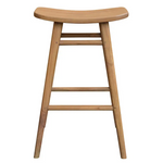 Aria Oval Solid Mindi Kitchen Counter Stool (Natural) - Furniture > Bar Stools & Chairs > Table & Bar Stools